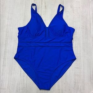 BOGO Plus Size Sexy V Neck Backless Bathing Suit Mesh Sheer Tummy Control 3XL